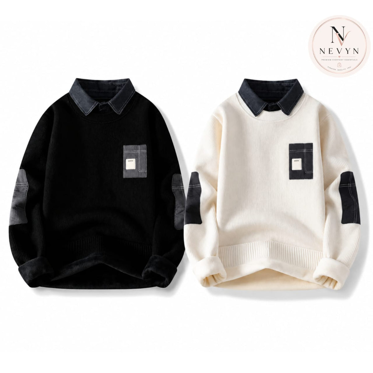 Contrast Collar Knit Jumper