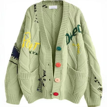 Colourful Patchwork Oversized Knit Cardigan – Cozy Statement Layer