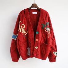 Colourful Patchwork Oversized Knit Cardigan – Cozy Statement Layer