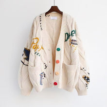 Colourful Patchwork Oversized Knit Cardigan – Cozy Statement Layer